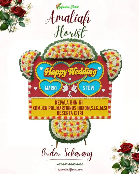 Papan Bunga Pernikahan Sutawinangun